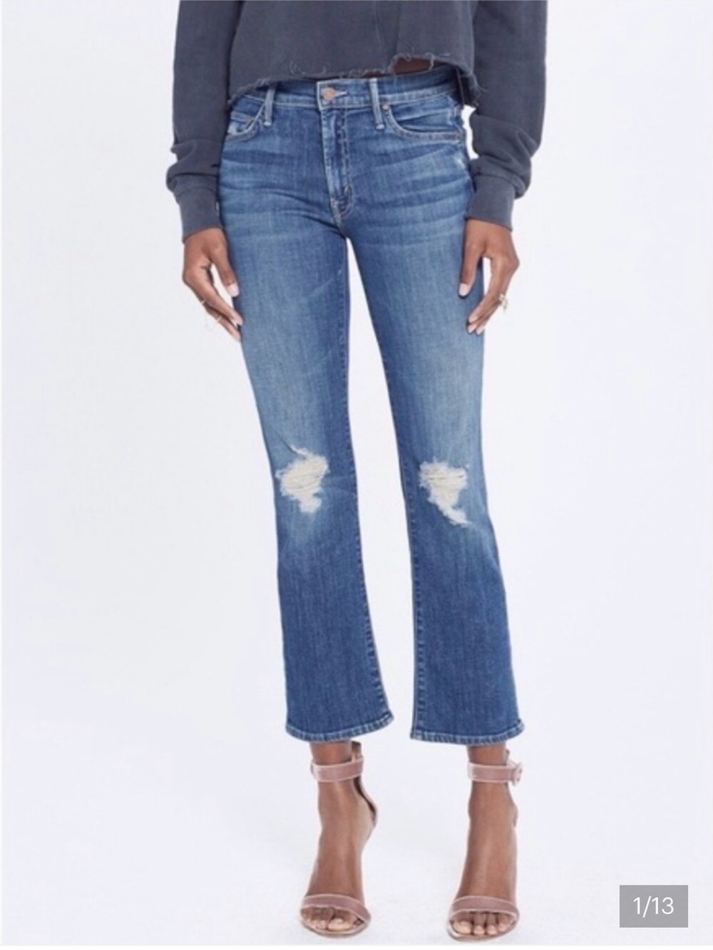 MOTHER The Outsider Crop in Crazy Like a Fox Size 26 Jeans
